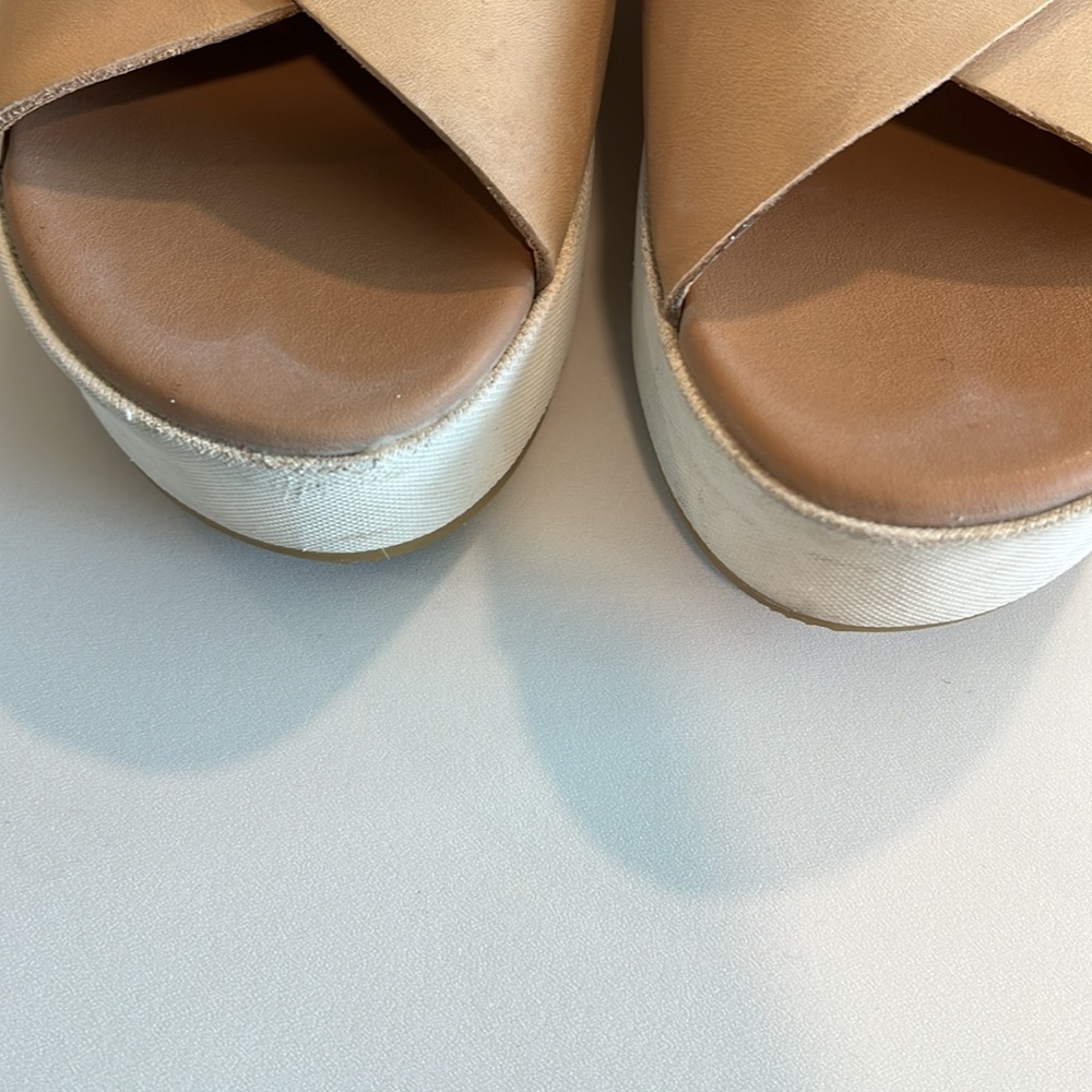 Sorel - 8, Beige, Tan Wedge Sandals - image 4